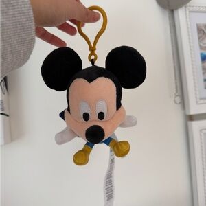 Disney Mickey Mouse Plush Keychain - Black and Gold